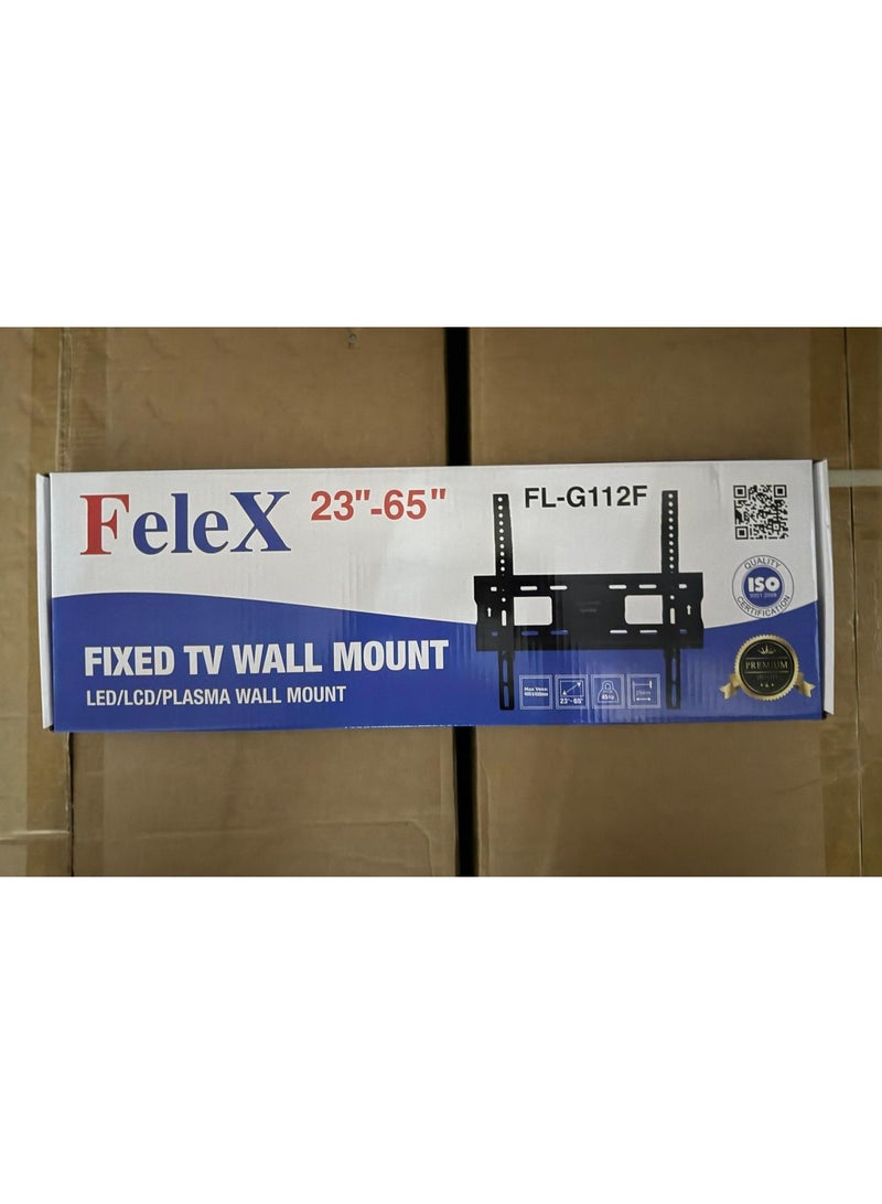FeleX Fixed TV Wall Mount Bracket – For 23"-65" LED/LCD/Plasma Flat Screens, Black - Image 1
